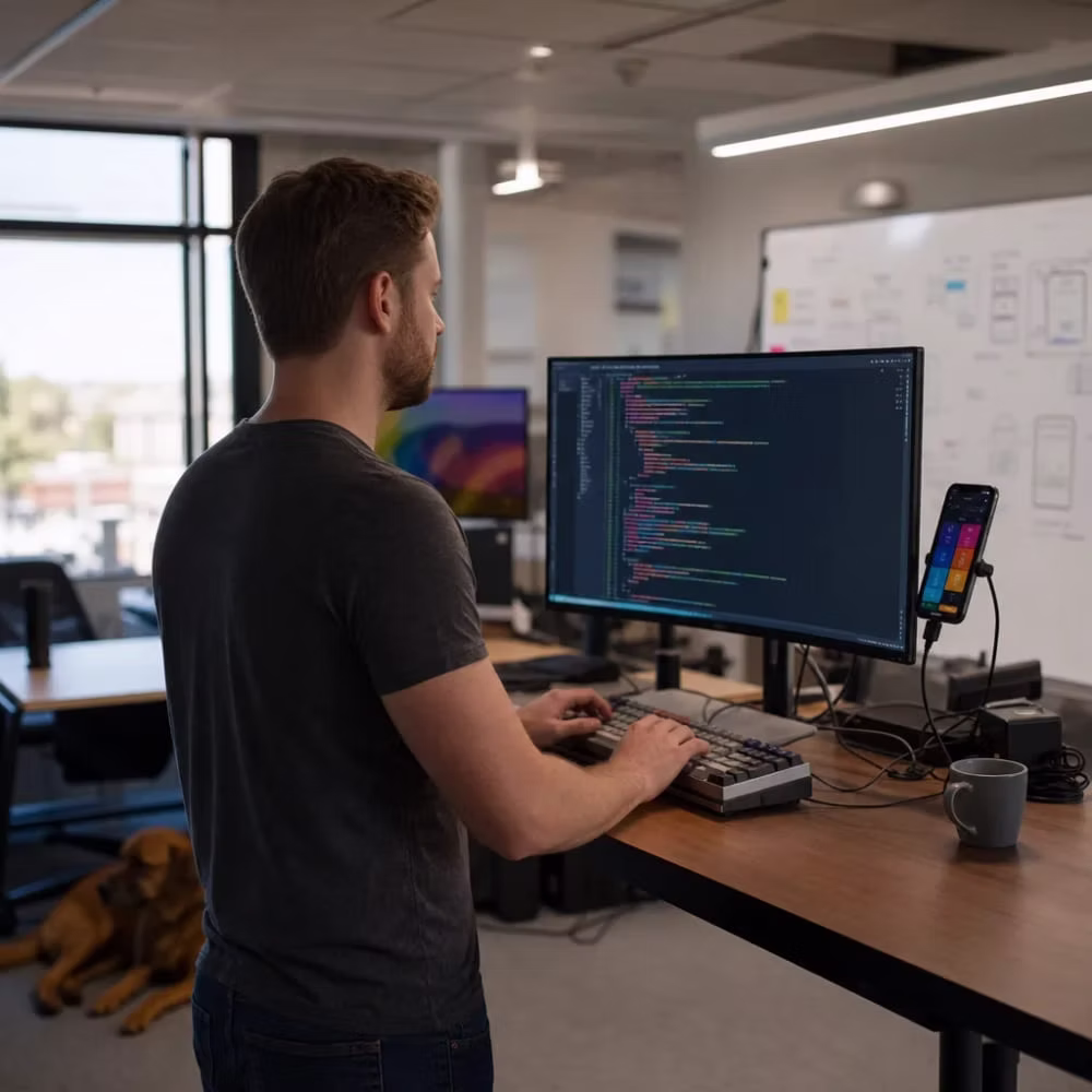 Developer building a React Native app